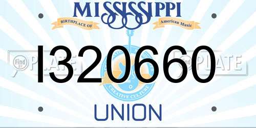 I320660 Mississippi License Plate