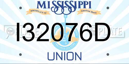 I32076D Mississippi License Plate