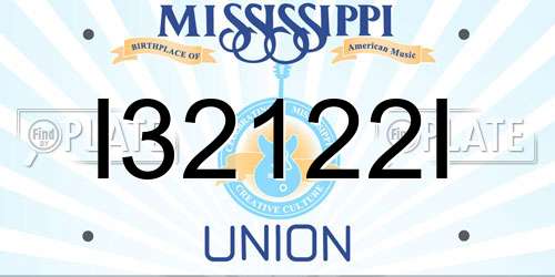 I32122I Mississippi License Plate