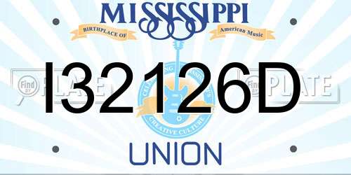 I32126D Mississippi License Plate