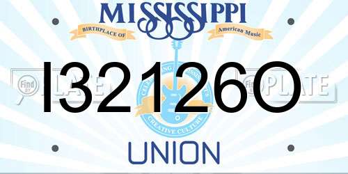 I32126O Mississippi License Plate