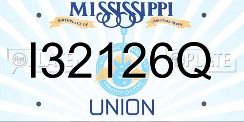 I32126Q Mississippi License Plate