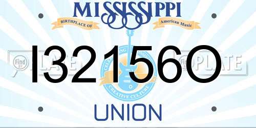 I32156O Mississippi License Plate