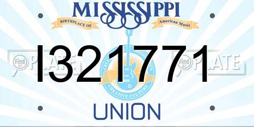 I321771 Mississippi License Plate