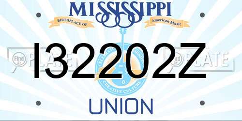 I32202Z Mississippi License Plate
