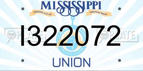 I322072 Mississippi License Plate