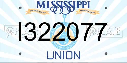 I322077 Mississippi License Plate