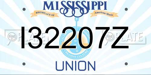 I32207Z Mississippi License Plate