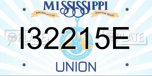 I32215E Mississippi License Plate