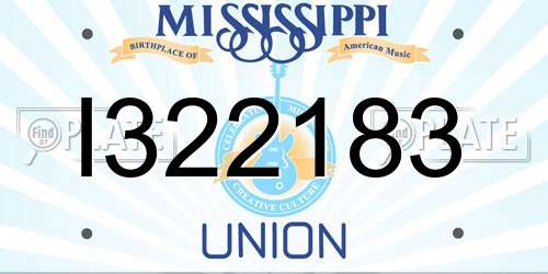 I322183 Mississippi License Plate