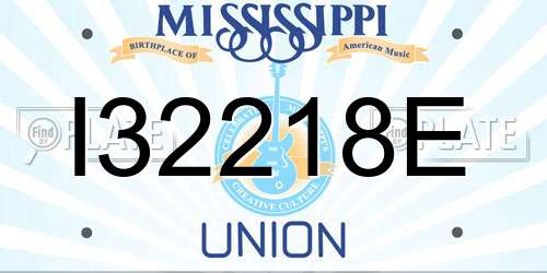 I32218E Mississippi License Plate