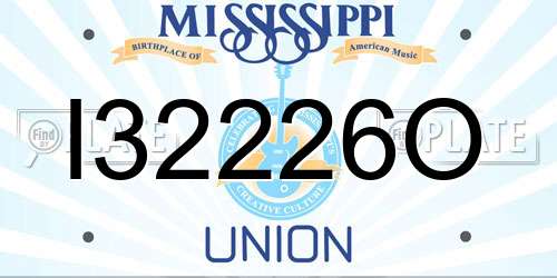 I32226O Mississippi License Plate