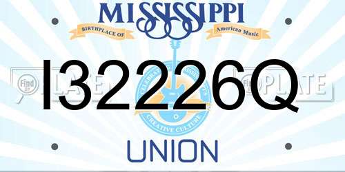I32226Q Mississippi License Plate