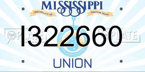I322660 Mississippi License Plate