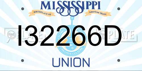 I32266D Mississippi License Plate