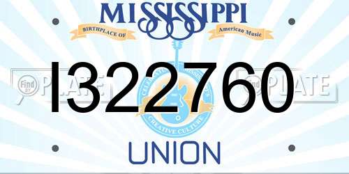 I322760 Mississippi License Plate