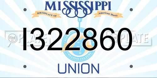I322860 Mississippi License Plate