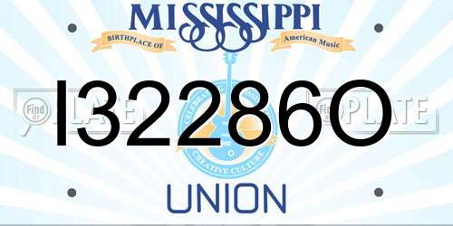 I32286O Mississippi License Plate