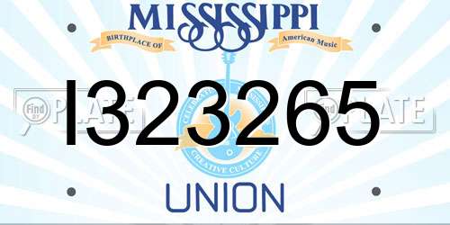 I323265 Mississippi License Plate