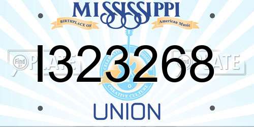 I323268 Mississippi License Plate