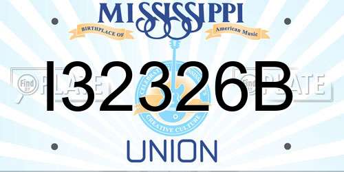 I32326B Mississippi License Plate