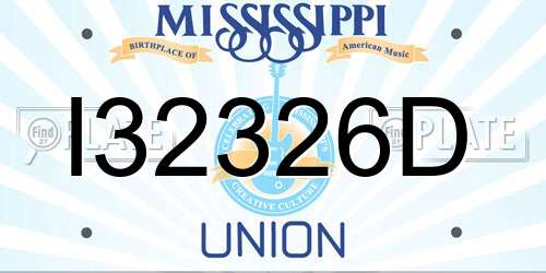 I32326D Mississippi License Plate
