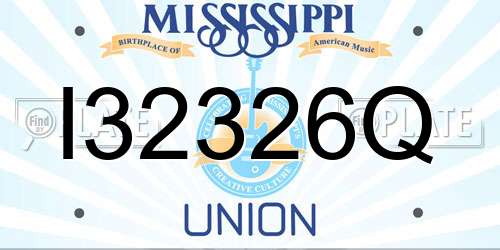 I32326Q Mississippi License Plate
