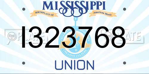 I323768 Mississippi License Plate