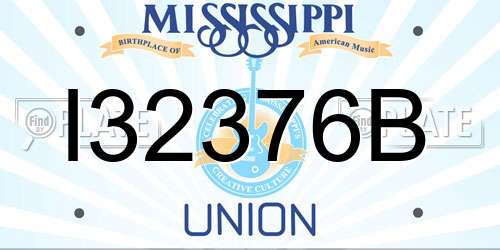 I32376B Mississippi License Plate