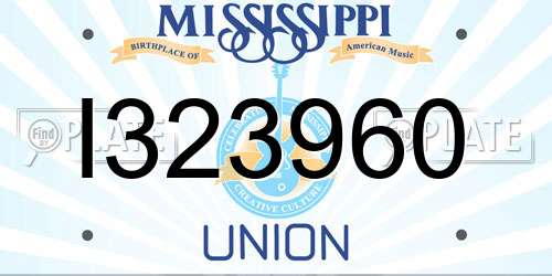I323960 Mississippi License Plate