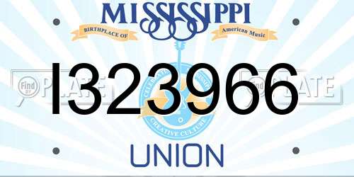 I323966 Mississippi License Plate