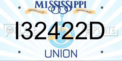 I32422D Mississippi License Plate