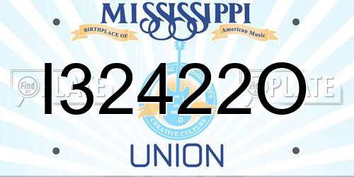 I32422O Mississippi License Plate