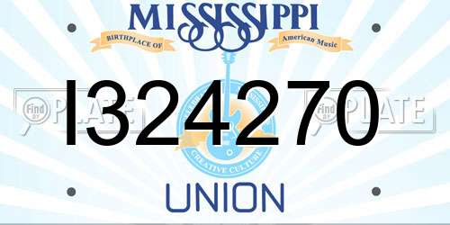 I324270 Mississippi License Plate