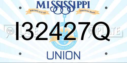 I32427Q Mississippi License Plate