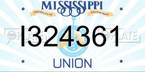 I324361 Mississippi License Plate