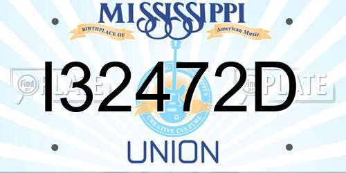 I32472D Mississippi License Plate