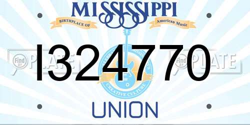 I324770 Mississippi License Plate