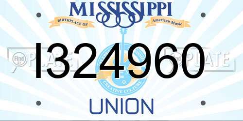 I324960 Mississippi License Plate