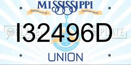 I32496D Mississippi License Plate