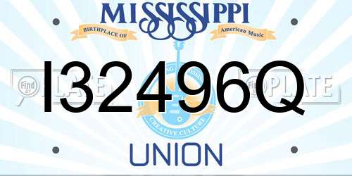 I32496Q Mississippi License Plate