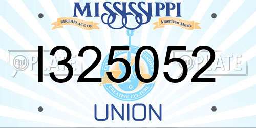 I325052 Mississippi License Plate
