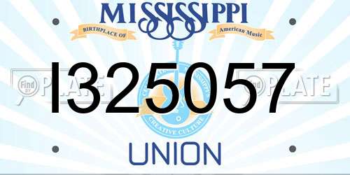 I325057 Mississippi License Plate