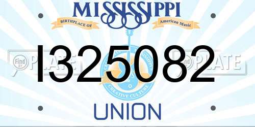 I325082 Mississippi License Plate