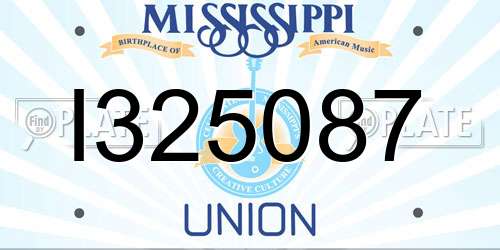 I325087 Mississippi License Plate