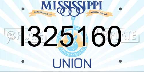 I325160 Mississippi License Plate