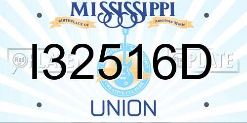 I32516D Mississippi License Plate