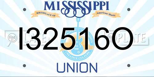 I32516O Mississippi License Plate