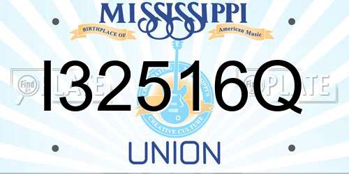 I32516Q Mississippi License Plate