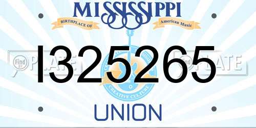 I325265 Mississippi License Plate